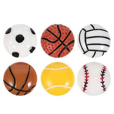 HEALLILY 30pcs Assorted Sport Ball Charms Flatback Resin Charms Basketball Football Tennis for Craft Making Scrapbooking Phone Case
