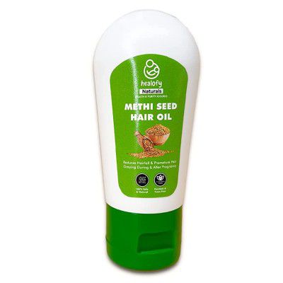 Healofy Naturals Anti Hair Fall Methi seed Oil with Goodness of Amla, Brahmi, Bhringraj, Castor, Almond, Jojoba & Sesame (30 ml) | No Silicon, No Paraben, No Mineral Oil
