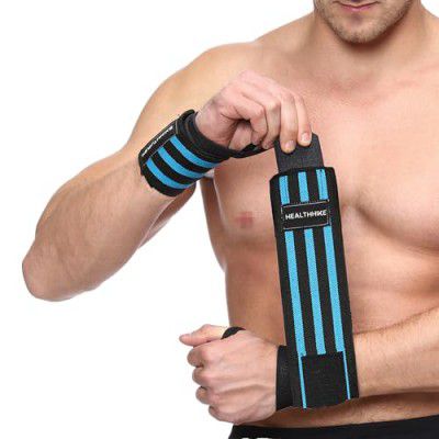 HealthHike Wrist Supporter for Gym with Adjustable Strap & Thumb Loop | Cotton Wrist Support | Wrist Band for Men Gym Workout Injury Protection for Men & Women