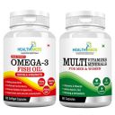 Healthmeds Omega-3 Fish Oil Fatty Acids 360mg EPA & 240mg DHA for Healthy Heart, Better Skin, Bones, Joint Care & Eye Health for Men and Women -1000mg/ ...