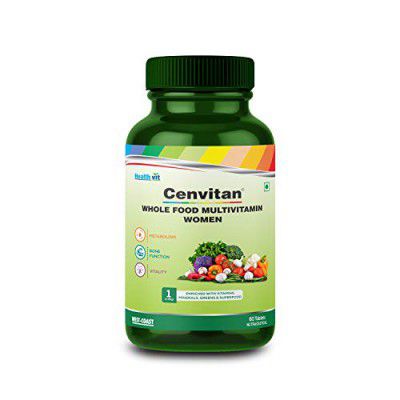 Healthvit Cenvitan Plant Based Whole Food Multivitamin for Women | Beauty Blend, Immunity– 60 Tablets
