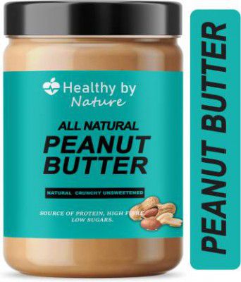 Healthy By Nature Natural Crunchy Unsweetened Peanut Butter 950g Pack Of 2 | Rich in Protein Pro 950 g  (Pack of 2)