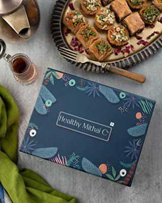 HEALTHY MITHAI CO. Diabetic-Friendly Assorted Turkish Delight Baklava Box | Sugar Free Sweets with 50% Fewer Calories | Traditional Mithai Taste | Ideal for Diwali, Dussehra, Rakhi, and Holi