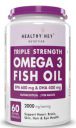 HealthyHey Nutrition Fish Oil Omega 3 60 Softgel For Women and Men | Triple Strength Fish Oil | Burpless, EPA 600 - DHA 400 Supplement...