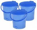 Heart Home 3 Pieces Ultra Plastic Garbage Waste Pedal Dustbin for Home, Office with Handle, 5 Liters (Blue)- HEART7138...