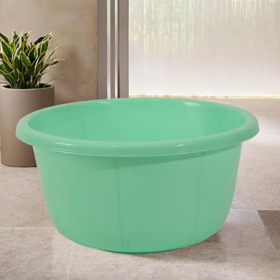 Heart Home 40 Liters Multipurpose Bath Tub for Bathroom | Suitable for Indoor and Outdoor Use | Durable & Lightweight Tub for Washing Clothes & Utensils | Green