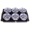 Heart Home 6 Containers & Plastic Tray Set|Stainless Steel Snackers,Cookies,Nuts Serving Bowls|Airtight Containers with Lid,300 ml (Black)...