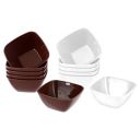 Heart Home Bowls|Plastic Serving Square Bowls|Katori for Kitchen|Microwave Safe Bowls for Rice|Soup|Pasta|250 ML|Pack of 12 (Multicolor)...
