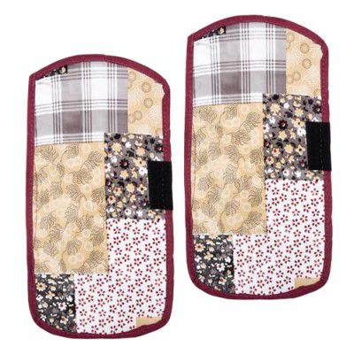 Heart Home Fridge Handle Cover | Refrigerator Handle Cover | Fridge Door Handle Protector | Fridge Door Handle Cover | Barik Flower Fridge Handle Cover | 2 Piece Set | Maroon
