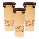 Heart Home klick n Seal Glass|Durable Plastic Airtight Glass Container with Lid|Leak Proof Container for Kitchen & Travel|500 ML|Pack of 3 (Cream)...