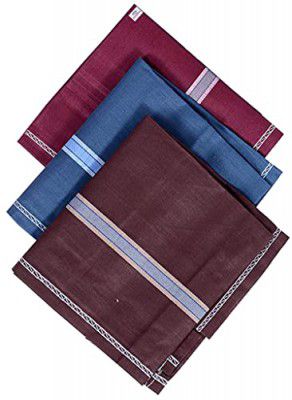 Heart Home Men's Handkerchiefs, 100% Pure Cotton, Pocket Square Hankies, Classic Plaid Pattern Perfect for Gift, Set of 3 (Dark Color), Standard
