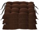 Heart Home Microfiber Square Chair Pad/Cushion for Office, Home or Car Sitting with Ties-Pack of 3, 18 * 18 Inch (Brown), Standard (HS_37_HEARTH020845)...