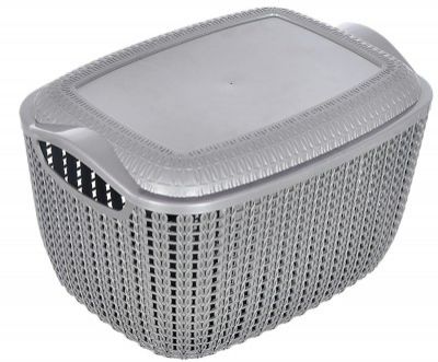 Heart Home Multiuses Large M 30 Plastic Basket (Grey)