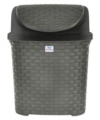 Heart Home Multiuses Plastic Dustbin With Swing Lid 7 Litre (Grey)