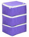 Heart Home Non Woven Petticoat Cover Wardrobe Organiser|Solid Color & Durab;e Zipper|Ideal For Travel & Storage|Size 36 x 28 x 29 CM|Pack of 3 (Purple)-HS_38_HEARTH21679...