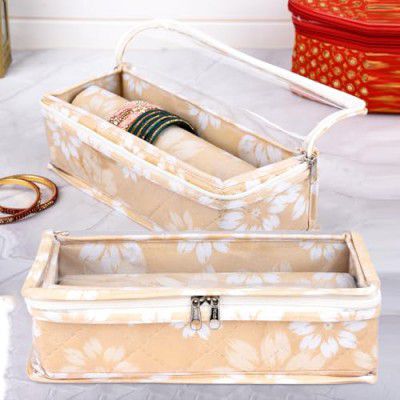 Heart Home Pack of 2 Bangle Box | Single Rod Chudi Organizer Visible Window 