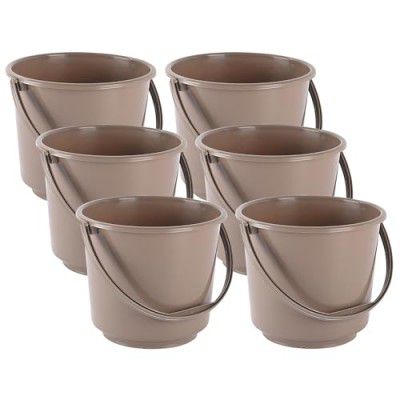 Heart Home Pack of 6 Multi-Purpose 5 Litre Small Bucket for Mopping