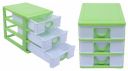 Heart Home Plastic 2 Pieces Three Layer Drawer Storage Cabinet Box (Green)- CTHH19685...