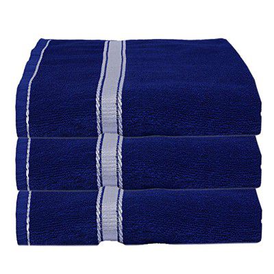 Heart Home Polyester 3 Pieces Full Size Bath Towel 30 x 60(Blue)- CTHH3576