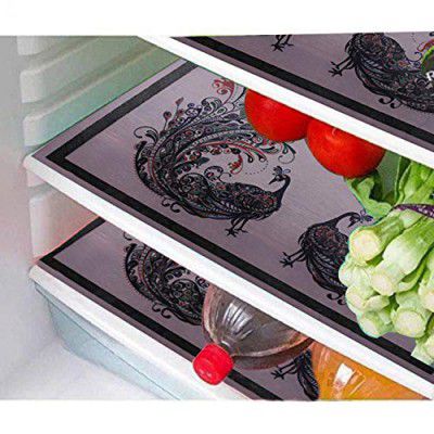 Heart Home PVC 3 Pieces Refrigerator Drawer Mats (Multi) - CTHH8734, Standard (CTHH08734)