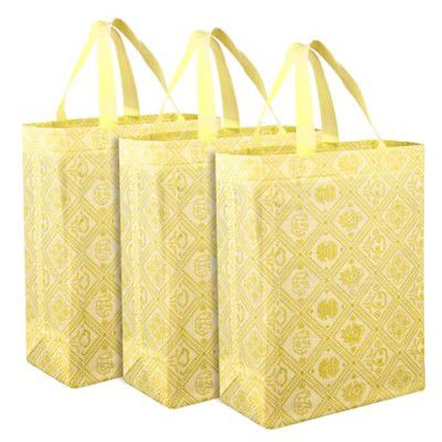 Heart Home Shopping Handbag | Grocery Handbag | Shopping Bag | Pack of 3 | Yellow