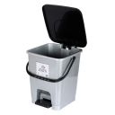 Heart Home Step-On Pedal Dustbin/Waste Bin with Lid|Solid Color & Durable Plastic|Size 32 x 30 x 26 CM, Capicity 10 Ltr (Grey)-HHEART16403...