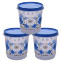 Heart Home Storage Container|Durable Plastic Floral Design BPA Free Food Kitchen Organizer with Lid|Food Utility Jar, 7 LTR, Pack of 3 (Blue)...