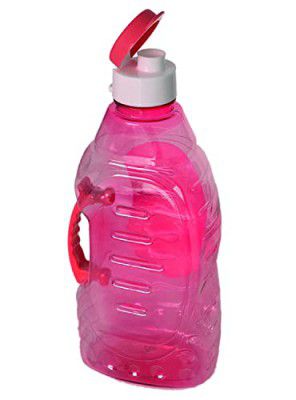 Heart Home Tranasparent Platic Water Bottle with Handle, 1500ml (Pink)-50HH01865