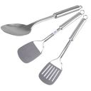 Heart Home Turner|Spatula & Spoon|Stainless Steel Serving Set|Nonstick Cooking Set|Utensils Cookware Gadgets for Kitchen|Pack of 3 (Silver)...