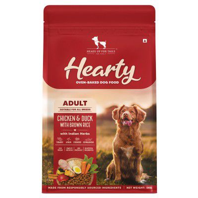 Hearty by HUFT Adult Dry Dog Food | Oven-Baked Chicken & Duck with Brown Rice - 5 kg, All Breeds 