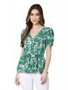 Heaven on Earth Green Color Floral Print Women top...