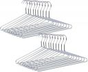 Heavy Duty Clothes Hanger with Polished Metal, 16.5 Inch Silver Metal Wire Hanger, Pack of 12...