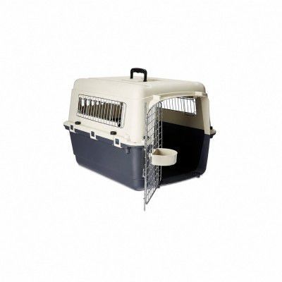 Heavy Duty Dog Travel Carrier Flight Crate, IATA Compliant Airline Approved, White & Grey (10 INCH)