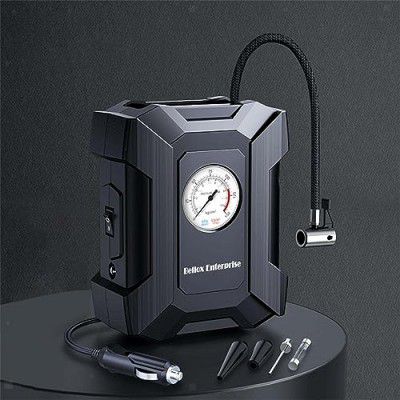 Heavy Duty Electric Car Air Compressor Pump Portable Tyre Inflator for Car Built-in LED Light, Trucks, Bus, Auto & Van Single Cylinder High Pressure 150 PSI Pump