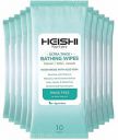 HEISHI Spongee Soft Body Cleansing Wet Wipes for Adult, 240x300 mm 10 Wipes/Pack (Pack of 1), 10 Wipes...