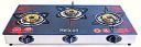 Helicon Premium Red & Black Glass 3 Burner Automatic Gas Stove Stainless Steel (Auto Ignition)...
