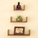 Helios Truro Set of 3 Wall Shelves - Brown...