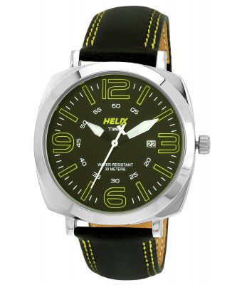 Helix Pitlane Analog Black Dial Mens Watch-TI017HG0100