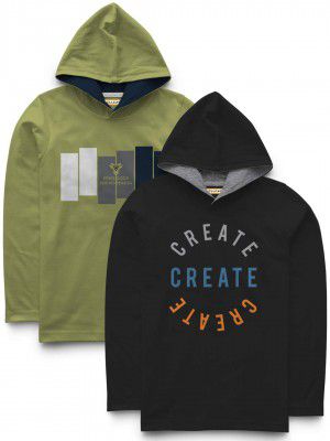 HELLCAT Boys Cotton Blend Hooded Neck Hoodie