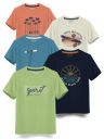 HELLCAT Boys Round Neck Printed Blended Cotton Tshirt -Combo Pack of 2 - Orange/Blue...