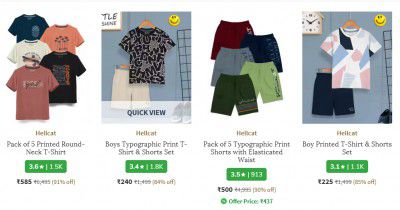 HELLCAT Boys T-Shirt & Shorts Set on minimum 90% off