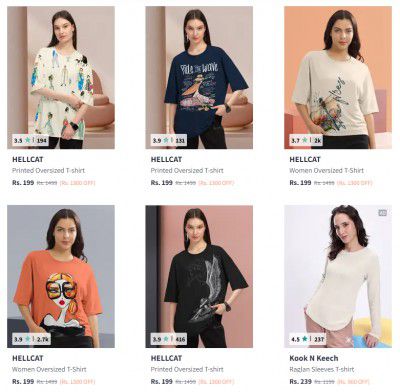 Upto 87% OFF - Hellcat Womens T shirts
