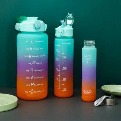 HELYJIM 1000 ml Plastic, Silicone Bottle  (Pack of 3, Multicolor)