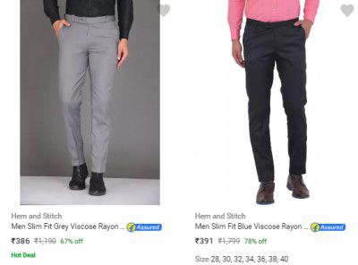 Hem And Stitch Mens Trousers