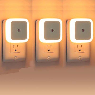 HEMOVIA Smart Night Sensor Light | Automatic ON/Off Dim LED | Sensor Energy-Efficient | Bedroom Lights |0.5W Night Light |Daily Use for Home Stairs, Kitchen, Bathroom Pack-3