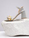 her by invictus  Women Grey Heels Sandal...