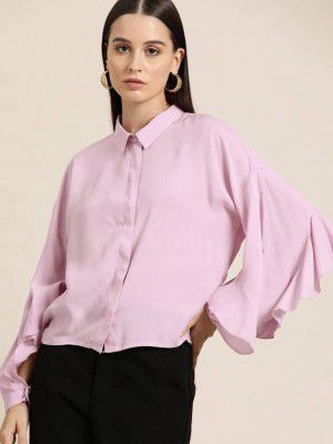 her by invictus  Women Regular Fit Solid Casual Shirt