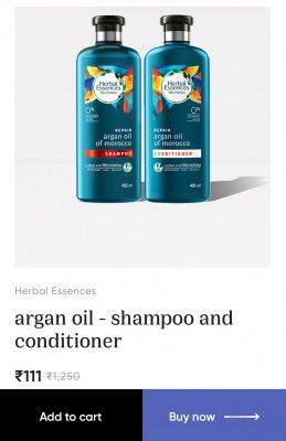 CRED Loot | Herbal Essences argan oil - shampoo and conditioner