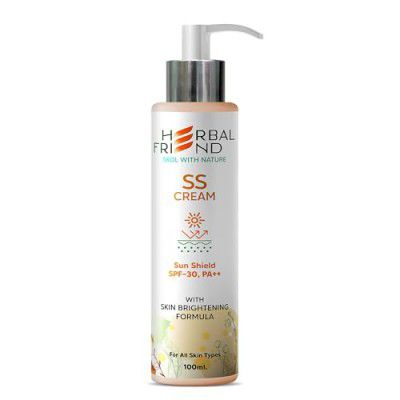 Herbal Friend Sunscreen - SPF 30 PA++ Sun Shield, SS Cream with no White Cast with Encapsulation Technology (100 ml)
