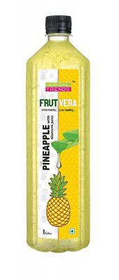 Herbal Trends Frutvera Pineapple Juice with Aloe Vera - Delicious Healthy Ready to Drink- 1 litre